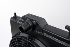 CSF 96-07 Mitsubishi Evo 4/5/6/7/8/9 Full-Slim Radiator w/12in Fan & Shroud/-16AN - Black - Image 4