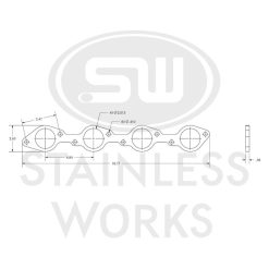 Stainless Works Big Block Chevy Round Port Header 304SS Exhaust Flanges 2in Primaries - Image 3