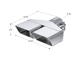 MBRP Universal Tip 8inx 2.375in ID Rectangle 2.5in O.D. inlet 8.25in length T304 - Image 4
