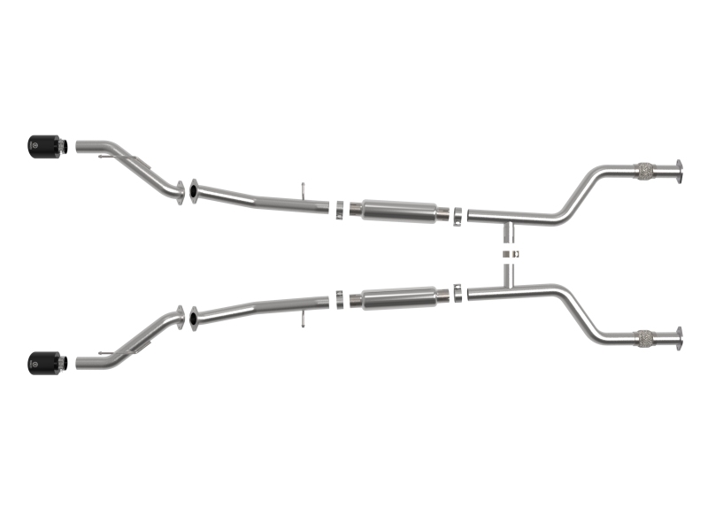 aFe Nissan Z 23-23 V6-3.0L Takeda 2-1/2in 304 Stainless Steel Cat-Back Exhaust System w/ Black Tips - Image 2