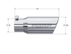 MBRP Universal Tip 4in OD 3in Inlet 10in Length Angled Rolled End T304 - Image 4