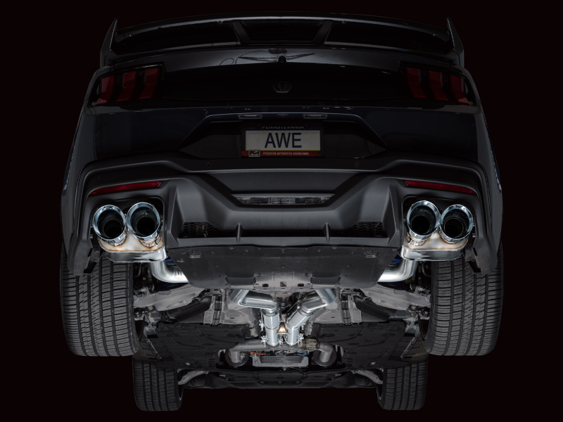 AWE 2024 Ford Mustang Dark Horse S650 RWD SwitchPath Catback Exhaust w/ Quad Chrome Silver Tips - Image 14