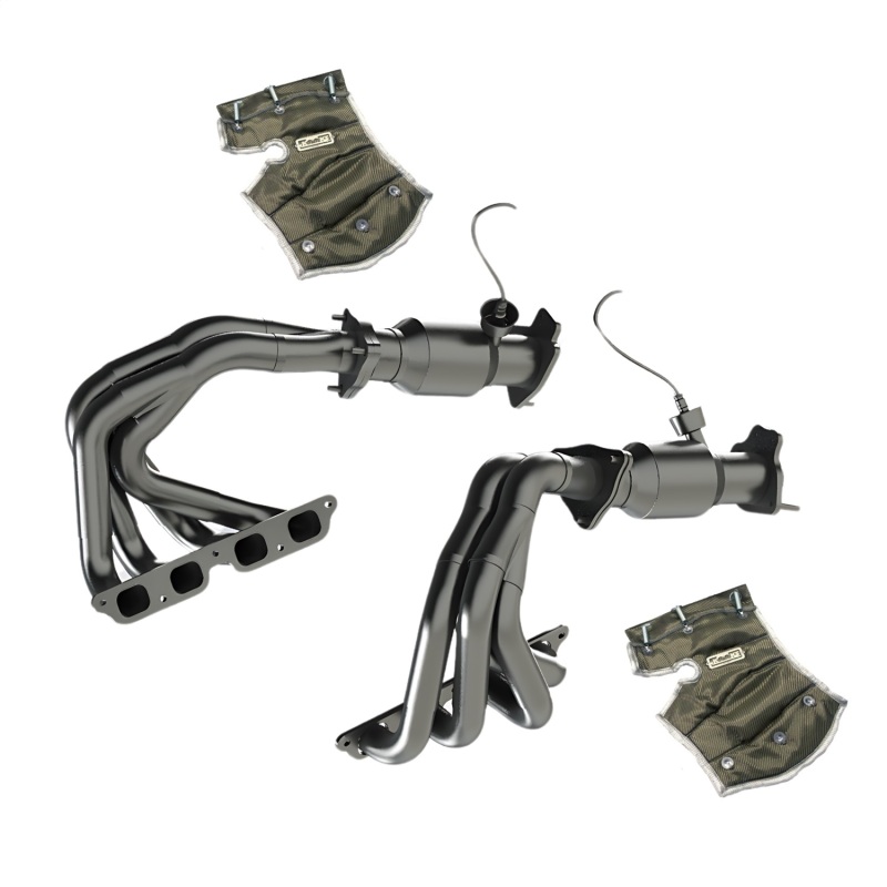 Kooks 22+ Chevrolet C8 Corvette Z06 LT6 SS Tri-Y Headers w/ GREEN Cats w/ Heat Blankets - Image 4