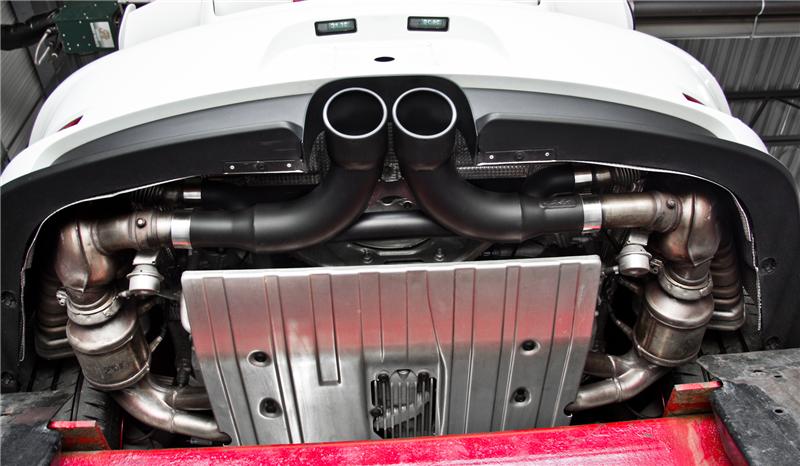 MBRP 14-15 Porsche GT3/GT3RS 3in Center Muffler Bypass 4in Tips - Black Coated - Image 7