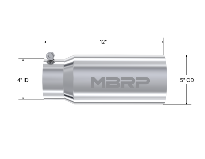 MBRP Universal Tip 5 O.D. Dual Wall Straight 4 inlet 12 length - Image 4