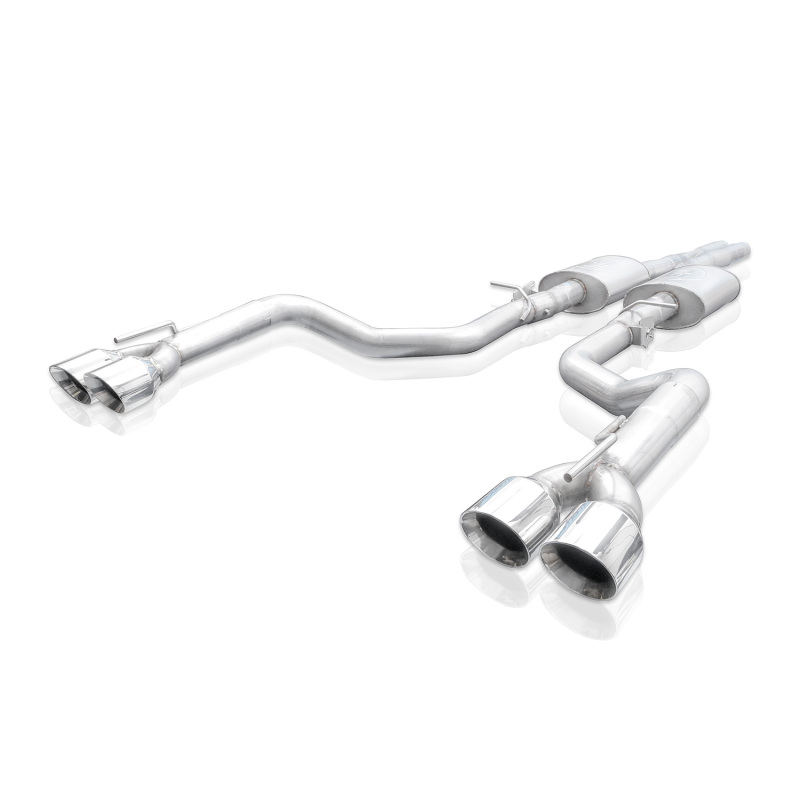 Stainless Works 15-19 Dodge Challenger 6.2L/6.4L Hemi 3in Legend Catback X-Pipe w/4in Quad Tips - Image 3