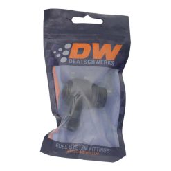 Alternative view of DeatschWerks 10AN ORB Male to 6AN Male Flare Low Profile 90-Degree Swivel - Anodized Matte Black