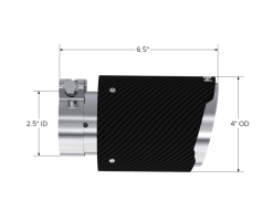 MBRP Universal Carbon Fiber Tip 4in OD/2.5in Inlet/6.5in L - Image 4