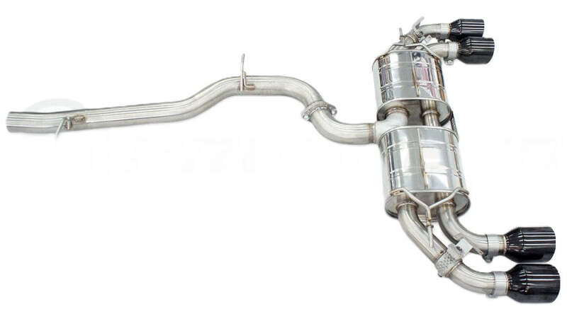 Invidia 2022+ Volkswagen Golf R MK8 76mm R400 Valved Cat Back Exhaust Straight Cut Black Tips - Image 3