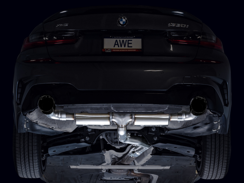 AWE 19-23 BMW 330i / 21-23 BMW 430i Base G2X Touring Axle Back Exhaust - Diamond Black - Image 11