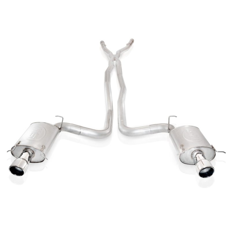 Stainless Works 2004-07 Cadillac CTS-V 3in Exhaust X-Pipe Chambered Mufflers High-Flow Cats 4in Tips - Image 2