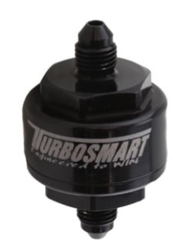 Turbosmart Billet Turbo Oil Feed Filter w/ 44 Micron Pleated Disc AN-4 Male Inlet - Black - Image 2