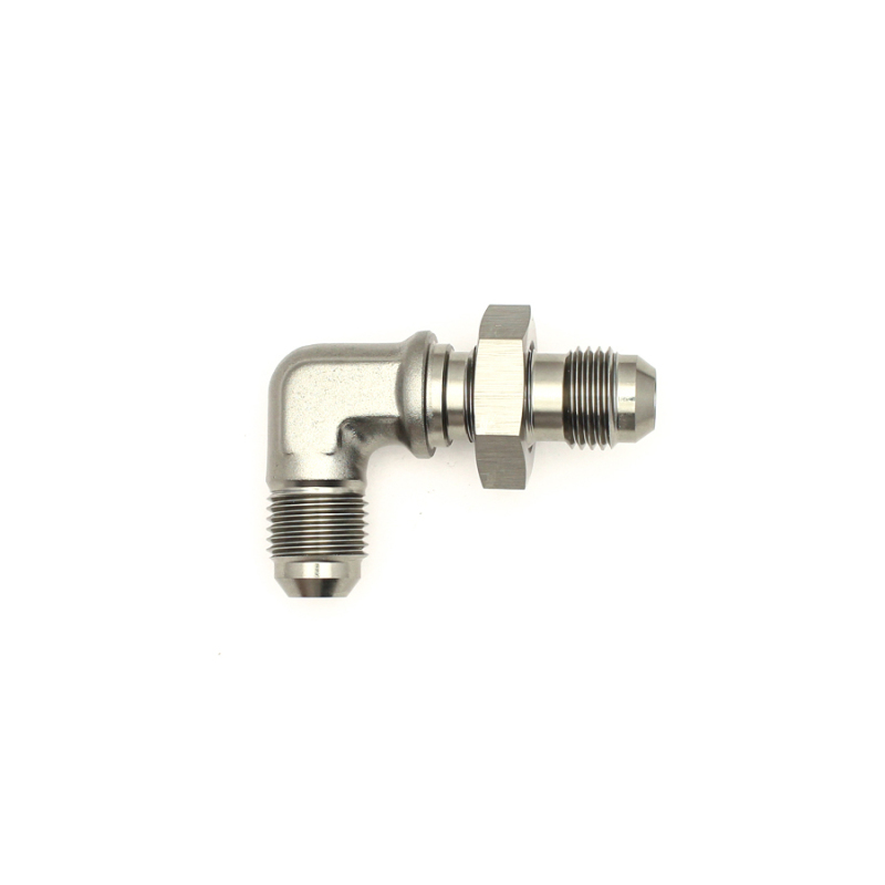 DeatschWerks 6AN Male Flare To 6AN Male Flare Bulkhead Adapter 90-Degree (Incl. Nut) - Image 2