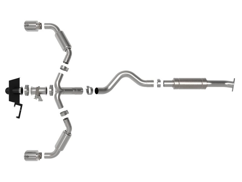 aFe 23-24 Toyota GR Corolla L3 1.6L (t) Gemini XV 3in to 2-1/2in Cat Back Exhaust w/ Polished Tips - Image 3