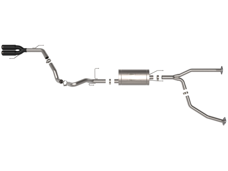 aFe 23-24 Toyota Sequoia V6 3.4L Vulcan Series 2-1/2in to 3in 304 SS Cat-Back Exhaust w/ Black Tip - Image 2