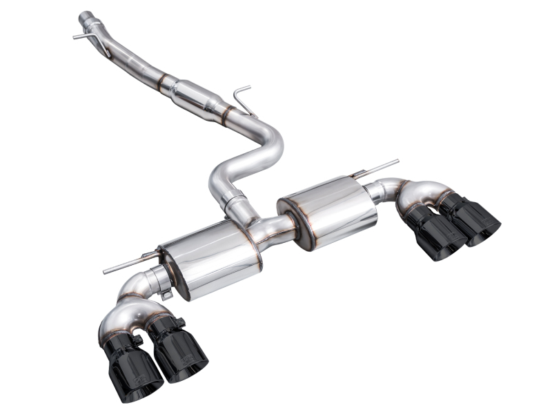 AWE MK8 Volkswagen Golf R 3in Touring Edition Quad Exhaust - Diamond Black Tips - Image 8