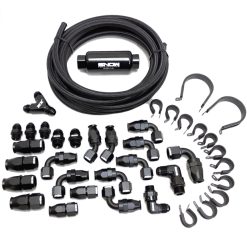 Alternative view of Snow Performance 8AN Braided Stainless Fuel Line Kit - Black Line