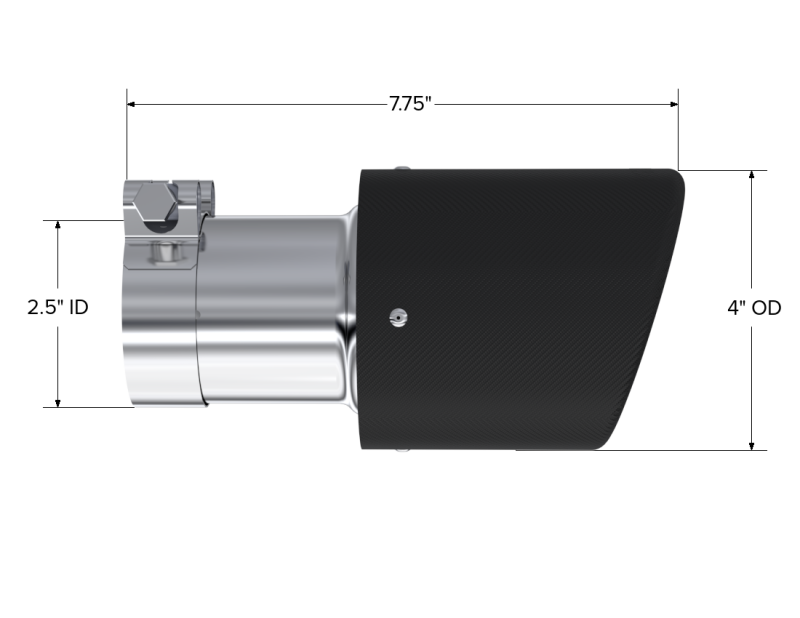 MBRP Universal Carbon Fiber Tip 4in OD / 2.5in Inlet / 7.7in L - Image 6