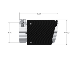 MBRP Universal Carbon Fiber Tip 3in ID / 4in OD Out / 6.13in Length Angle Cut Dual Wall - Image 4