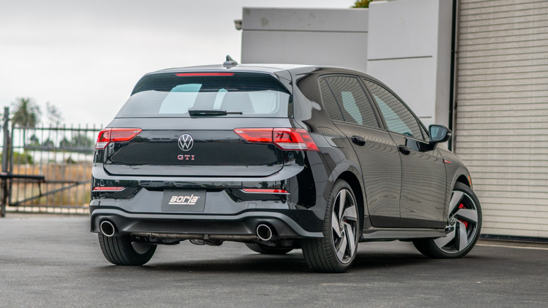 Borla 22-23 Volkswagen Golf GTI 2.0L AT/MT 3inch S-Type Cat-Back Exhaust - 4in Split Single Tips - Image 3