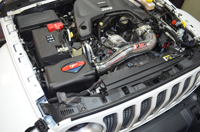 Injen 2018+ Jeep Wrangler JL V6-3.6L Wrinkle Black Oiled Power-Flow Air Intake System - Image 11