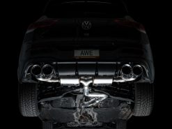AWE MK8 Volkswagen Golf R 3in Touring Edition Quad Exhaust - Chrome Silver Tips - Image 13