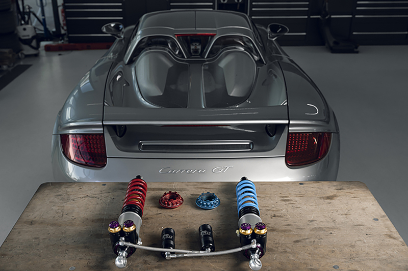 KW 04-05 Porsche Carrera GT Special Edition HLS4 V5 Coilover Kit w/ Red & Blue Springs - Image 17