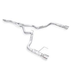 Alternative view of Stainless Works 2015-16 Mustang 2-1/2in Catback Retro Chambered Mufflers Factory Connection