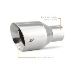 Mishimoto Clamp-on Double Wall Exhaust Tip 2.5 Inlet Slash Cut - polished - Image 2