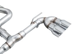 AWE MK8 Volkswagen Golf R 3in Track Edition Quad Exhaust - Chrome Silver Tips - Image 10