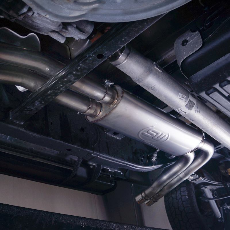 Stainless Works 2015-18 F-150 Exhaust X-Pipe Resonator Muffler Exits In Front Of Passenger Rear Tire - Image 4