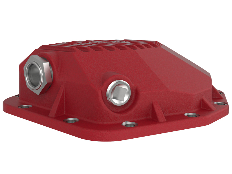 aFe 20-23 Jeep Gladiator JT (Dana M220) Pro Series Rear Differential Cover Red w/ Machined Fins - Image 5
