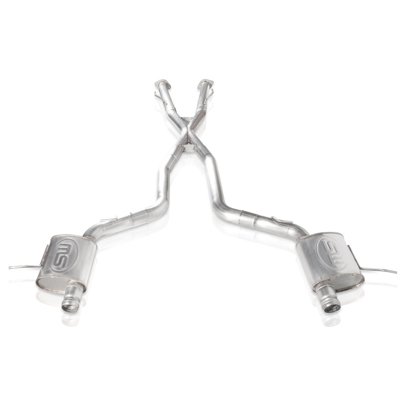Stainless Works 2018 Jeep TrackHawk 6.2L 3in Catback System X-Pipe Turbo S-Tube Muffler Stock Exit - Image 3