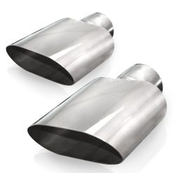 Alternative view of Stainless Works Big Oval Exhaust Tips 2.5in Inlet (priced per pair)