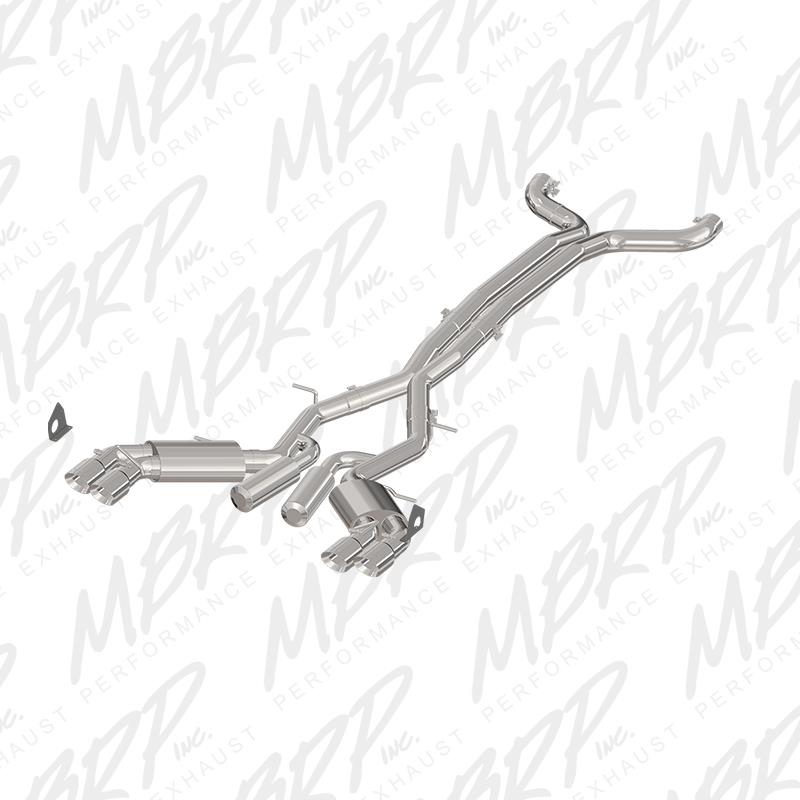 MBRP 2016+ Chevy Camaro SS 6.2L 3in Dual Cat-Back Quad Tip Exhaust Street Version w/ SS T409 Tips - Image 3
