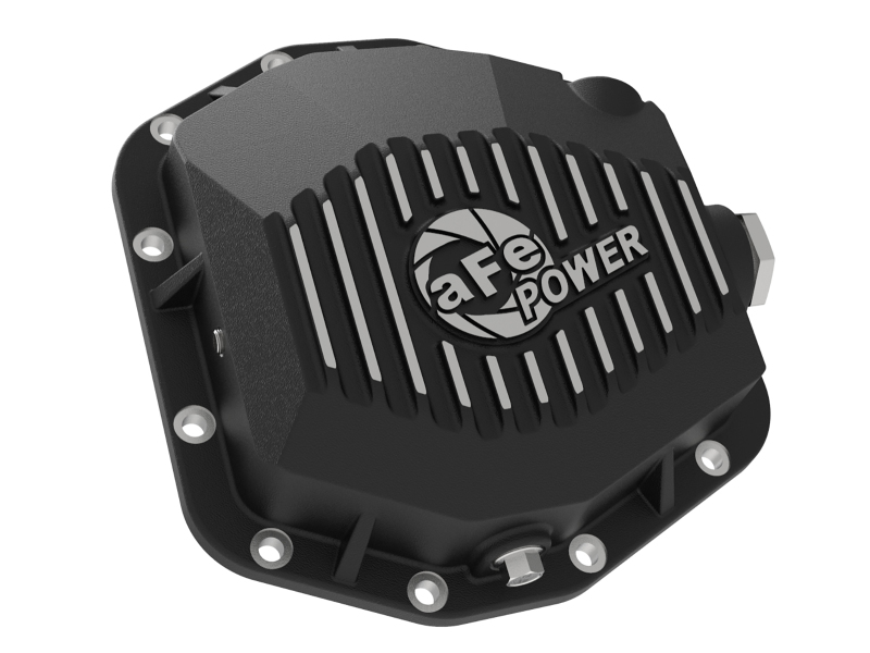 aFe 18-24 Jeep Wrangler JL Dana M220 Pro Series Front Diff Cover w/ Oil - Black - Image 2