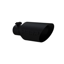 Alternative view of MBRP Universal Dual Wall Angle Rolled End Tip 4-1/2in OD / 2-1/2in Inlet / 11in Length - Black