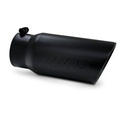 MBRP Universal Tip 5 O.D. Angled Rolled End 4 inlet 12 length - Black Finish - Image 3