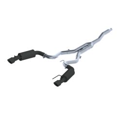 Alternative view of MBRP 15-18 Ford Mustang EcoBoost 2.3L Black 3in Cat Back Dual Split Rear Exit (Street Version)