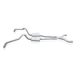 Stainless Works 62-67 Chevy Nova 3in Catback w/ X-Pipe Turbo Chambered Mufflers 3in Cores - Image 8