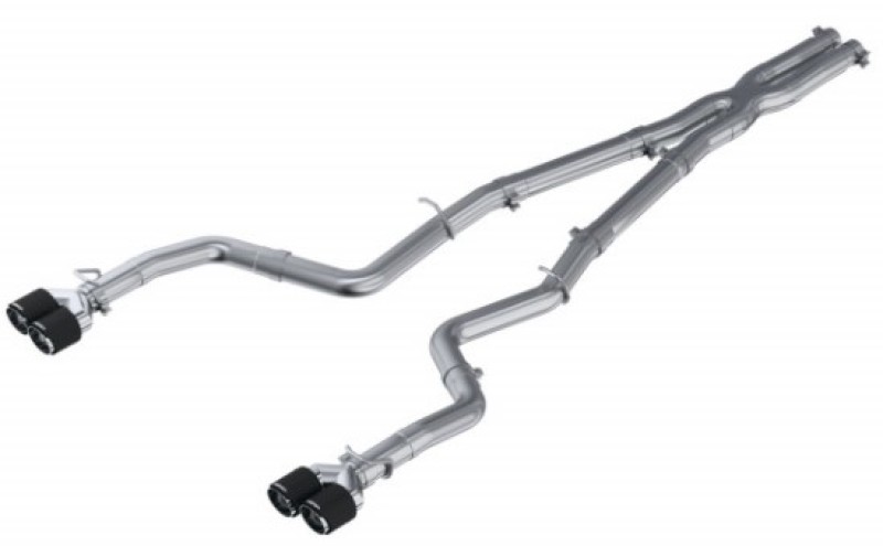 MBRP 15-16 Dodge Challenger 5.7L HEMI SS 3in Quad Split Rear Exit w/ Carbon Fiber Tips - T304 - Image 2