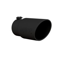Alternative view of MBRP Universal Tip 6in O.D. Angled Rolled End 5 inlet 12 length - Black Finish