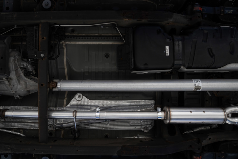MBRP 19-21 Chevy Silverado 1500 6.2L 2.5in Dual Split Rear Cat Back w/ Quad Carbon Fiber Tips- T304 - Image 6