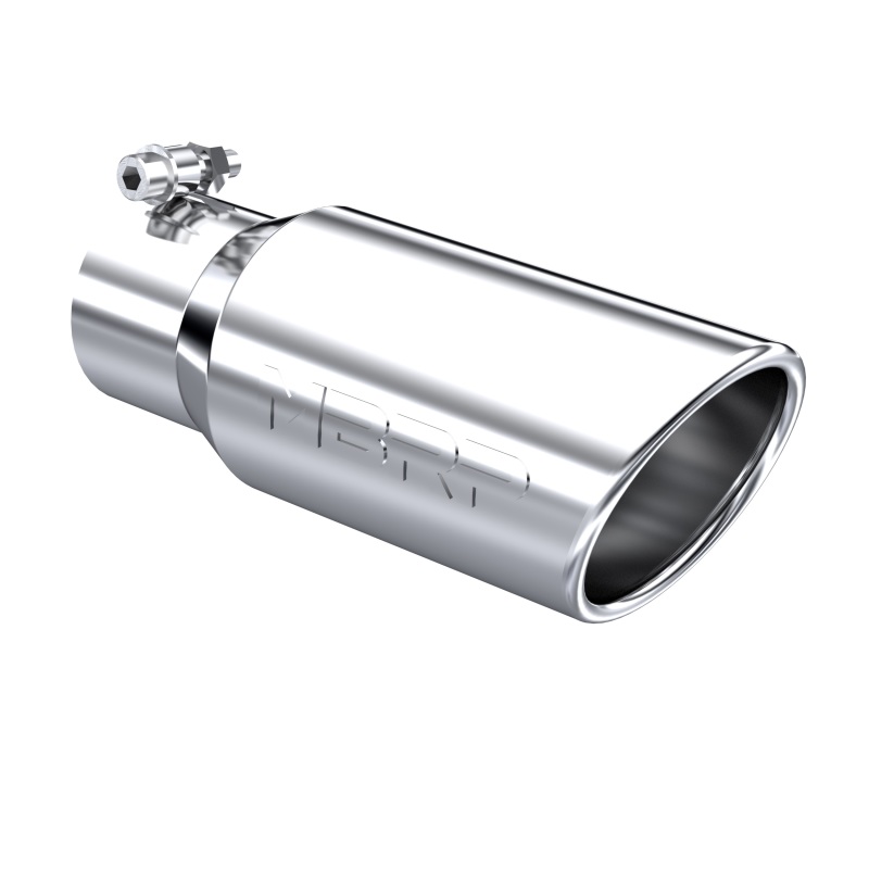 MBRP Universal Tip 4in OD 3in Inlet 10in Length Angled Rolled End T304 - Image 2