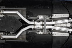 Alternative view of MBRP 17+ Infiniti Q60 3.0L RWD/AWD 3in Cat-Back Dual Split Rear Street Version w/4.5in OD Tips -T304