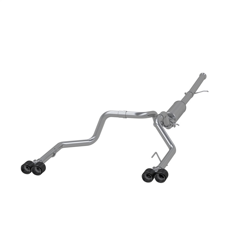 MBRP 19-21 Chevy Silverado 1500 6.2L 2.5in Dual Split Rear Cat Back w/ Quad Carbon Fiber Tips- T304 - Image 2
