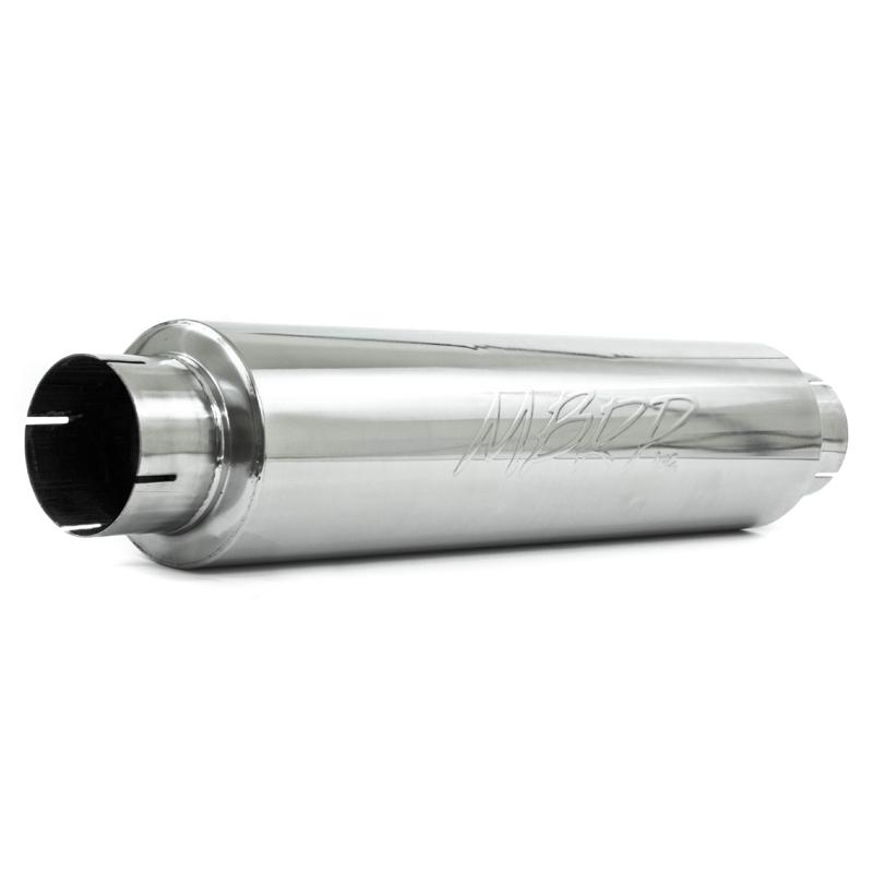 MBRP Universal Quiet Tone Muffler 4in Inlet/Outlet 24in Body 6in Dia 30in Overall T409 - Image 3