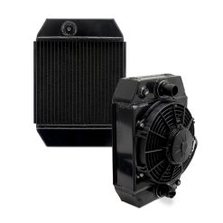 Alternative view of Mishimoto Universal Drag Race Performance Aluminum Radiator - Black