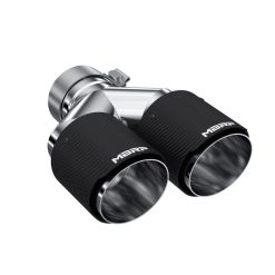 Alternative view of MBRP 3in ID / Dual 4in OD Out Staggered L 9.37in / R 9.87in Dual Wall Carbon Fiber Univ Exhaust Tip