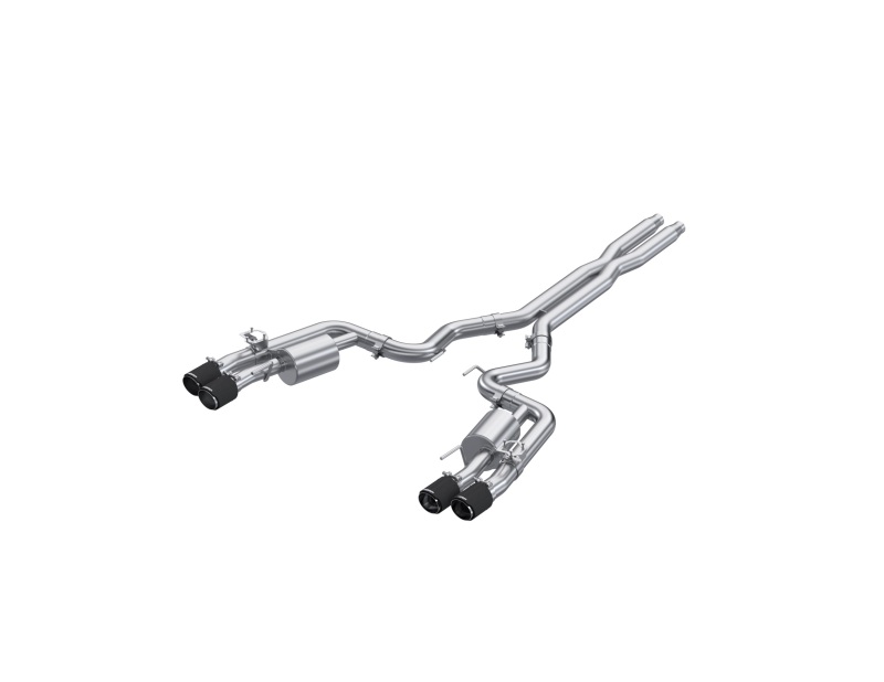 MBRP 2024+ For Mustang GT (S650) 3in Cat-Back Quad Tip - 4in Carbon Fiber Tips - Image 2